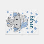 Cute Baby Elephant Boy Fleece Deken (Voorkant (Horizontaal))