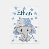 Cute Baby Elephant Boy Fleece Deken (Voorkant)