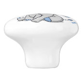 Cute Baby Elephant Boy Keramische Knop (Zijkant)