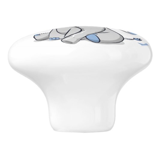 Cute Baby Elephant Boy Keramische Knop (Zijkant)