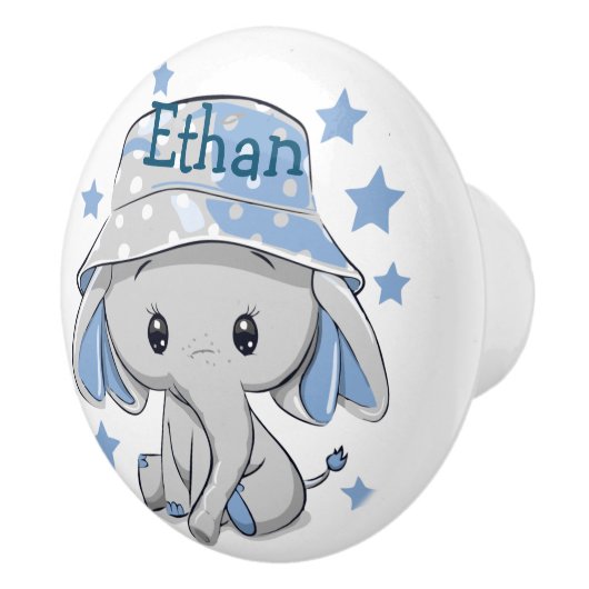 Cute Baby Elephant Boy Keramische Knop (Rechts)