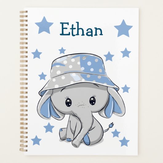 Cute Baby Elephant Boy Planner (Voorkant)