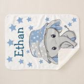 Cute Baby Elephant Boy   Sherpa Deken (Voorkant (horizontaal))