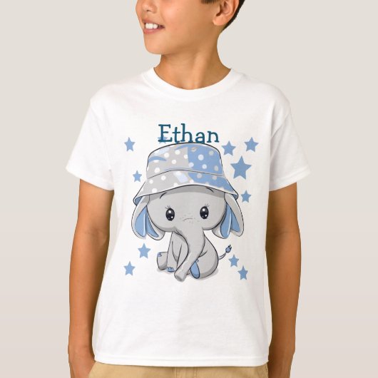 Cute Baby Elephant Boy T-shirt (Voorkant)