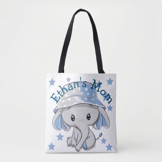 Cute Baby Elephant Boy Tote Bag (Voorkant)