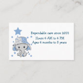 Cute Baby Elephant Boy Visitekaartje (Achterkant)