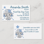 Cute Baby Elephant Boy Visitekaartje (Voorkant / Achterkant)