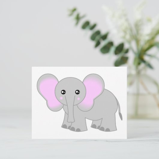 Cute Baby Elephant Briefkaart (Staand voorkant)
