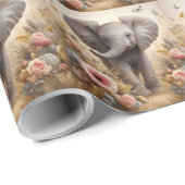 Cute Baby Elephant Cadeaupapier (Rol Hoek)