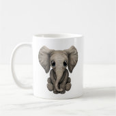 Cute Baby Elephant Calf Sitting Down Koffiemok (Links)