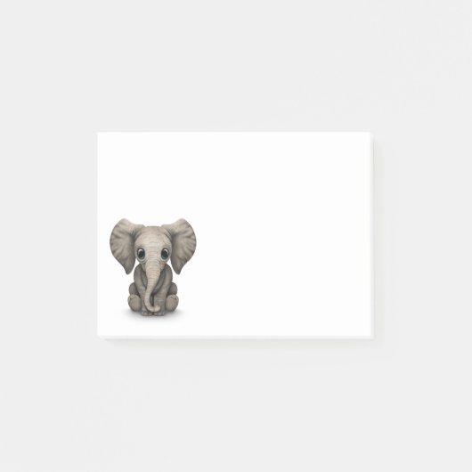 Cute Baby Elephant Calf Sitting Down Post-it® Notes (Voorkant)
