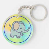 Cute Baby Elephant Cartoon-47767 Sleutelhanger (Achterkant)