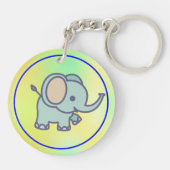 Cute Baby Elephant Cartoon-47767 Sleutelhanger (Achterkant)