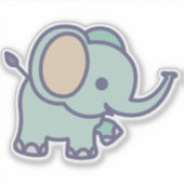 Cute Baby Elephant Cartoon-47767 Sticker (Voorkant)