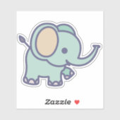 Cute Baby Elephant Cartoon-47767 Sticker (Vel)