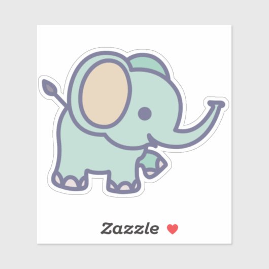 Cute Baby Elephant Cartoon-47767 Sticker (Vel)