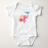 Cute Baby Elephant Design Element Romper (Voorkant)