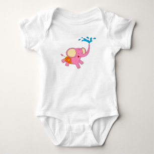 Cute Baby Elephant Design Element Romper