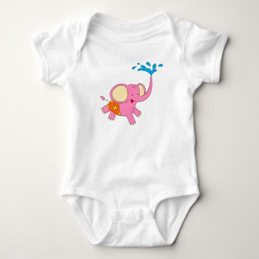 Cute Baby Elephant Design Element Romper (Voorkant)