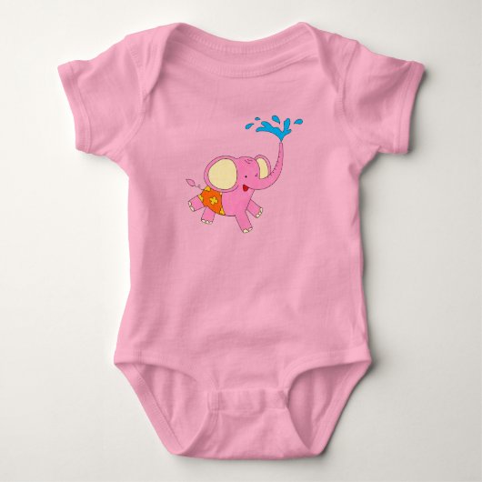 Cute Baby Elephant Design Romper (Voorkant)