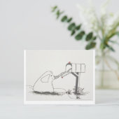 Cute Baby Elephant die op zoek is naar wat e-mail Briefkaart (Staand voorkant)