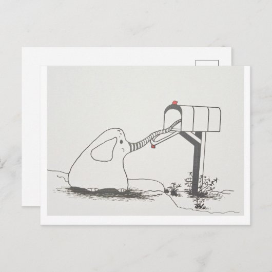 Cute Baby Elephant die op zoek is naar wat e-mail Briefkaart (Voorkant / Achterkant)