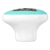 Cute Baby Elephant Dj met hoofdtelefoon en glas Keramische Knop (Zijkant)