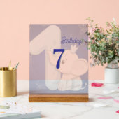 Cute Baby Elephant First Birthday Acryl Bord (Huwelijk)