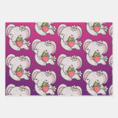 Cute Baby Elephant First Birthday Inpakpapier Vel (Voorkant 3)