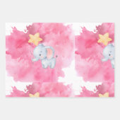 Cute Baby Elephant First Birthday Inpakpapier Vel (Voorkant 2)