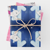 Cute Baby Elephant First Birthday Inpakpapier Vel (In situ)