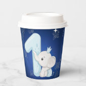 Cute Baby Elephant First Birthday Papieren Bekers (Voorkant)