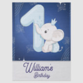 Cute Baby Elephant First Birthday Tissuepapier (Voorkant)