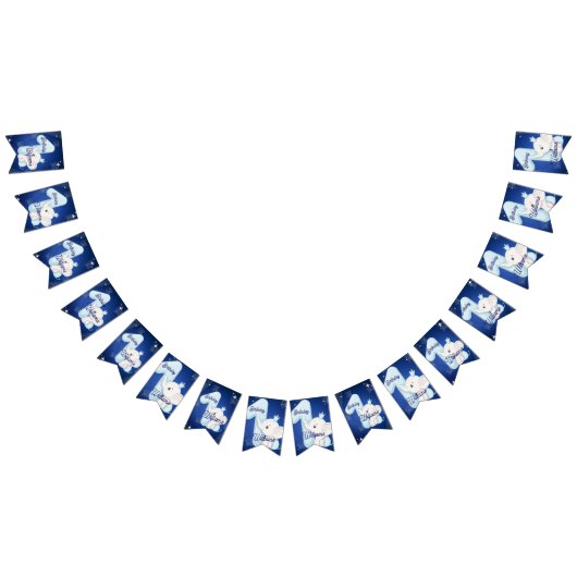 Cute Baby Elephant First Birthday Vlaggetjes (Alle)