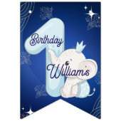 Cute Baby Elephant First Birthday Vlaggetjes (Eerste vlag)