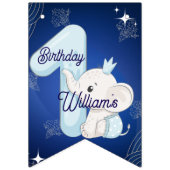 Cute Baby Elephant First Birthday Vlaggetjes (Derde vlag)
