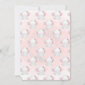 Cute Baby Elephant Floral Baby shower Invitation Kaart (Achterkant)