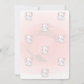 Cute Baby Elephant, Floral Baby shower Kaart (Achterkant)