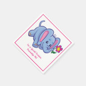 Cute Baby Elephant & Flower Personated Servet (Hoek)