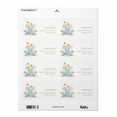 Cute Baby Elephant Foliage Woodland Kinder Adres Etiket (Full Sheet)