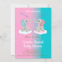 Cute Baby Elephant Gender onthullen Baby shower Fo
