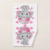 Cute Baby Elephant Girl Bad Handdoek (Handdoek)