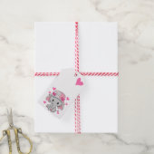 Cute Baby Elephant Girl Cadeaulabel (Met Touw)