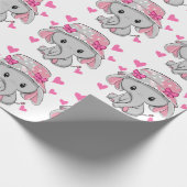 Cute Baby Elephant Girl Cadeaupapier (Hoek)