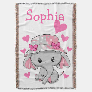 Cute Baby Elephant Girl Deken