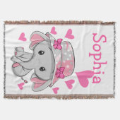 Cute Baby Elephant Girl Deken (Voorkant)