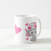 Cute Baby Elephant Girl Koffiemok (Voorkant rechts)