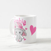 Cute Baby Elephant Girl Koffiemok (Voorkant links)