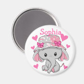 Cute Baby Elephant Girl Magneet (Voorkant / Achterkant)
