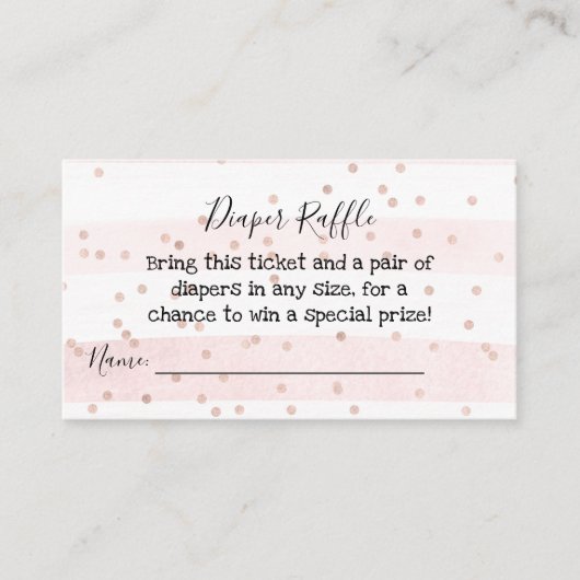 Cute Baby Elephant Girly Diaper Raffle Ticket (Voorkant)